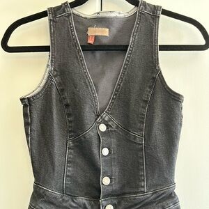 Pilcro Washed Black Denim Romper